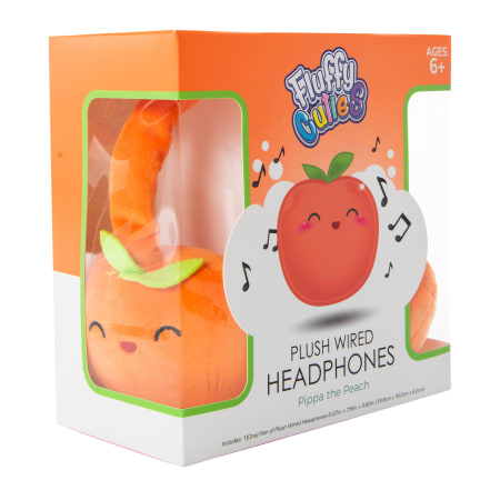 Fluffy Cuties Peach Wired Headphones