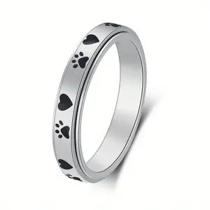 Heart Paw Spinning Ring