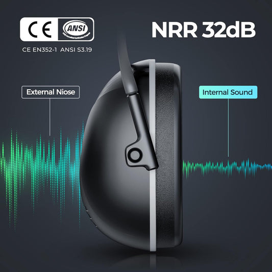 Adult Safety Noise Reducing Earmuffs
