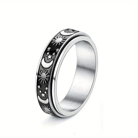 Moon And Sun Fidget Ring