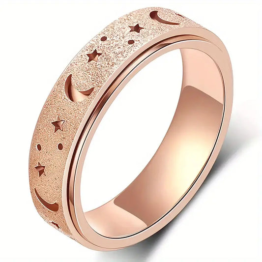 Moon And Star Fidget Ring